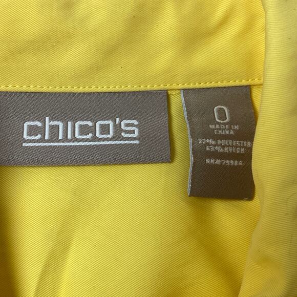 Chicos Womens Size 0 Yellow Snap Button Up Light Jacket - Picture 5 of 5